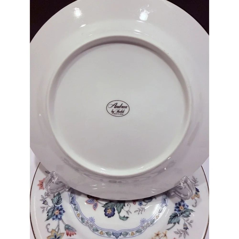Andrea by Sadek Garden of India Dessert Plates Set 4 Japan Floral Gol